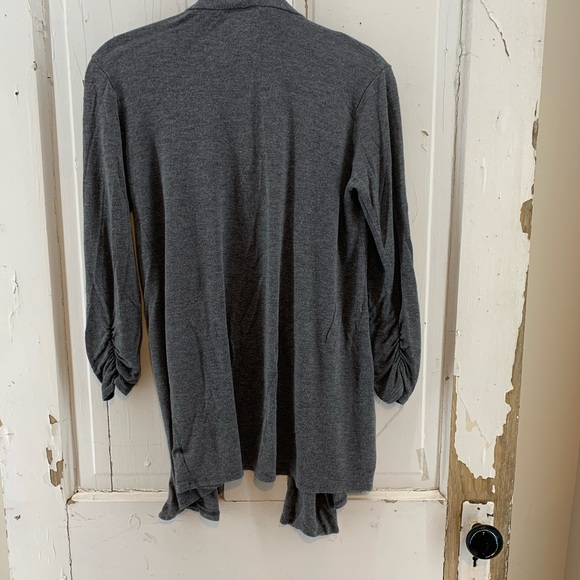 Dark Grey Open Cardigan - Picture 6 of 8